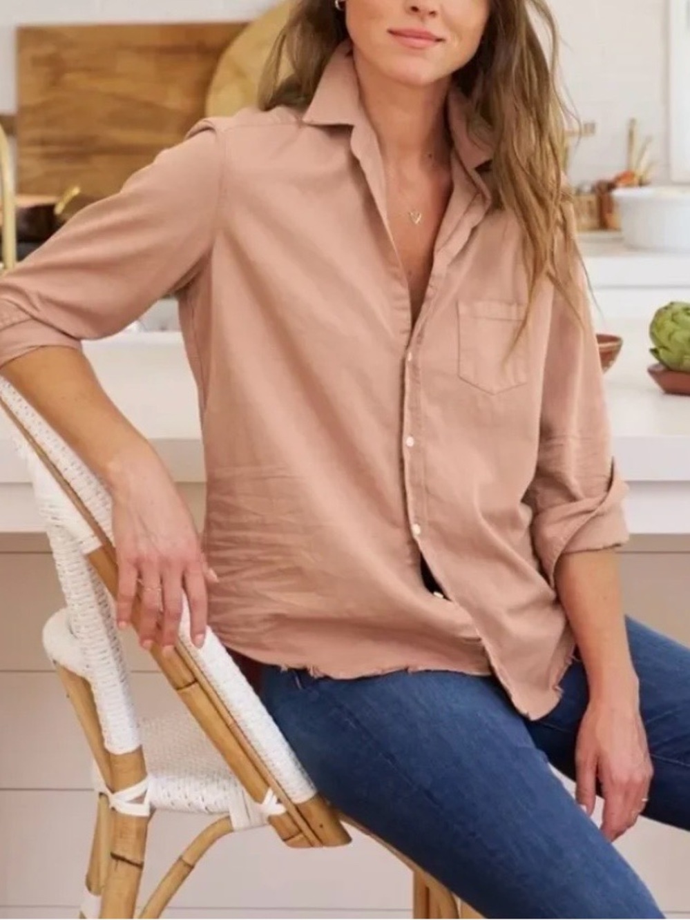 frank & eileen barry shirt apricot - Picture 2 of 12